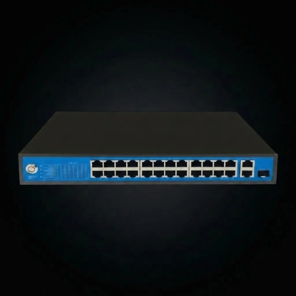 DL-3424PF 24 Ports Gigabit Uplink PoE Fiber Switch 2 Adet Gigabit Uplink Portu