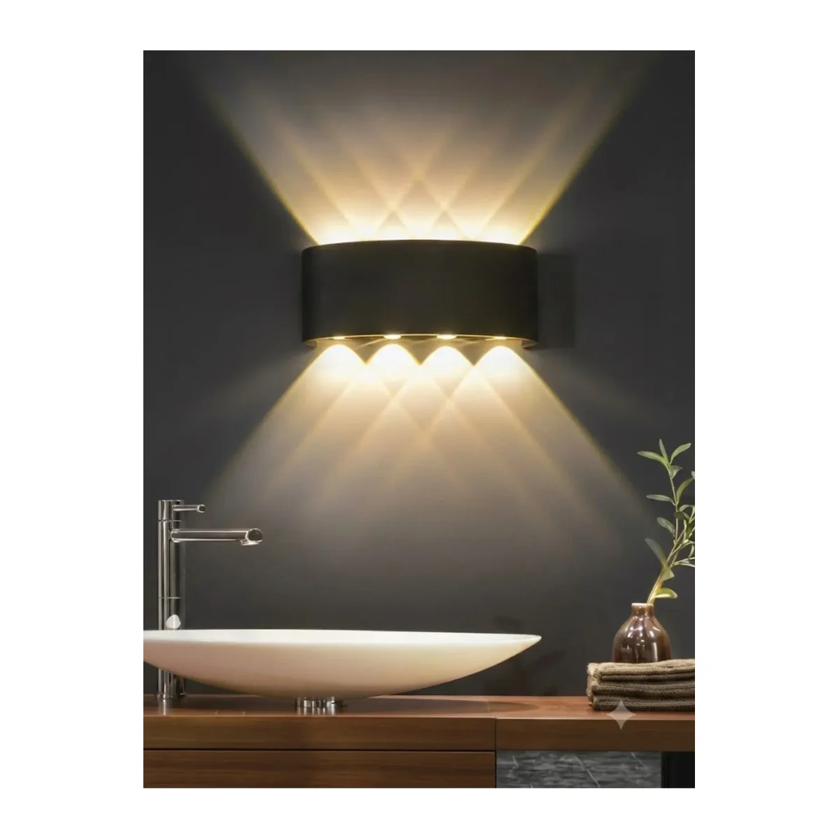 SİYAH KASA HAİTİ LED APLİK IP54 3000K 8*1W / SMD CHIP 50.000 SAAT KULLANIM ÖMRÜ - Görsel 3