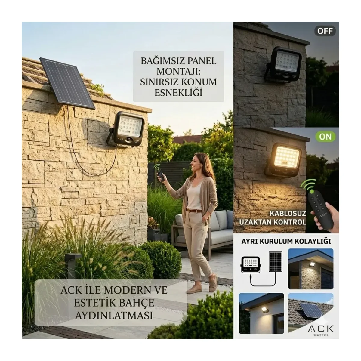 150W LENSLİ SOLAR LED PROJEKTÖR 6500K IP65 - Görsel 5
