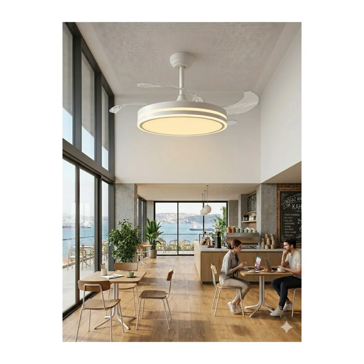 LED TAVAN FANI BEYAZ CCT 20W 42INC(106CM) DIMMABLE UZAKTAN KUMANDALI - Görsel 2