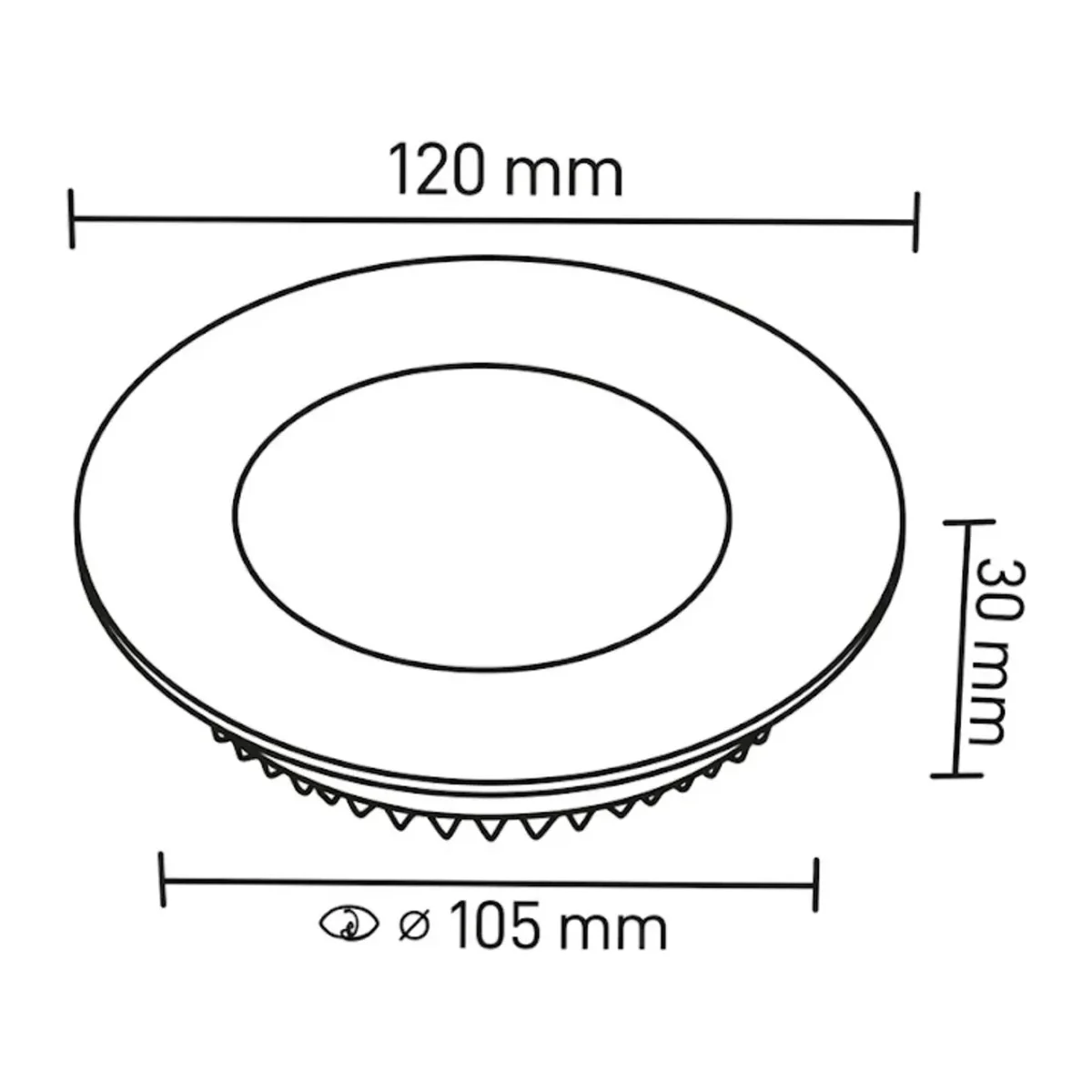 6W LED PANEL SİYAH KASA 6500K 10 ADET - Görsel 3