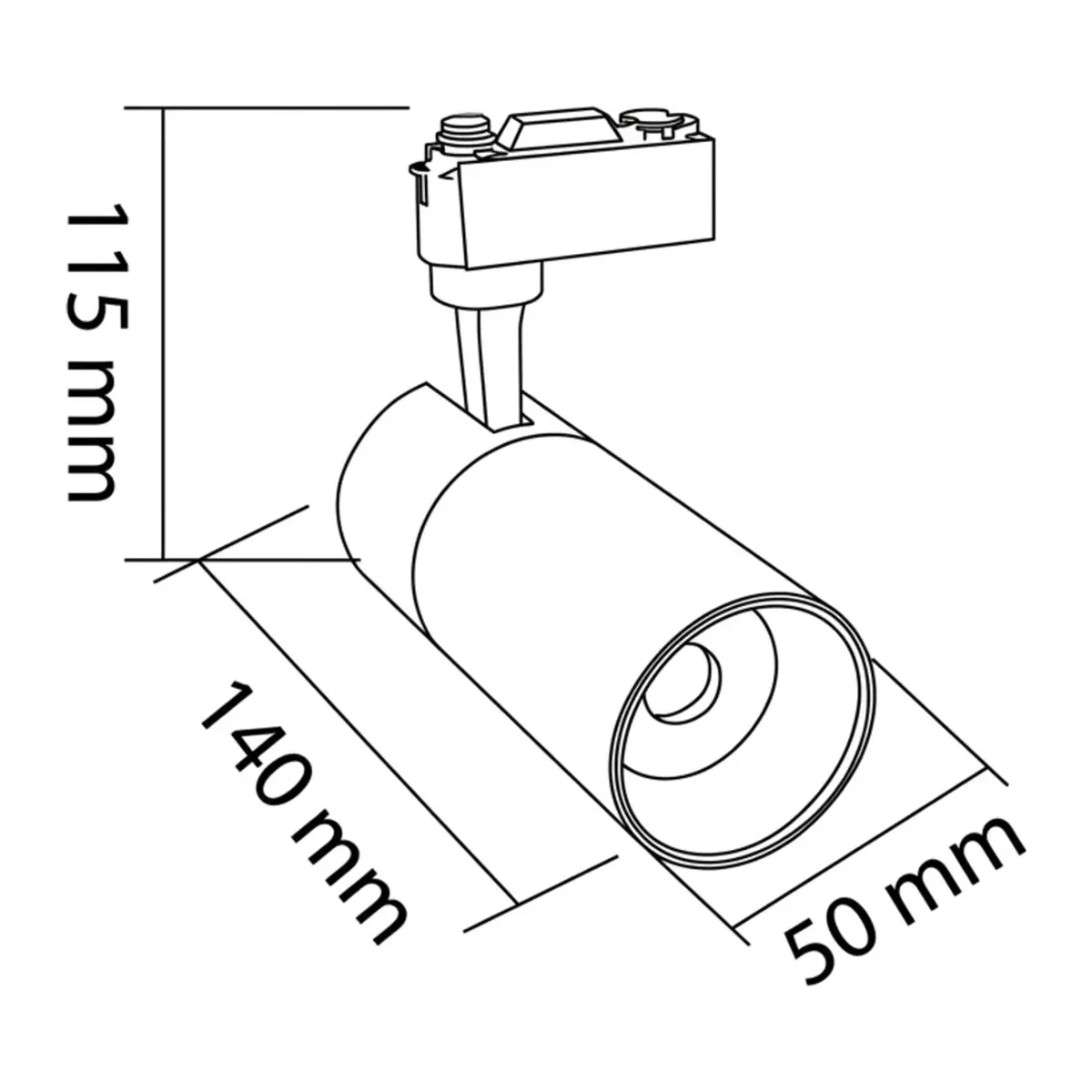 ACK 10W Alüminyum LED Ray Spot Armatür Beyaz Kasa Günışığı 3000K AD30-01000 - Görsel 2