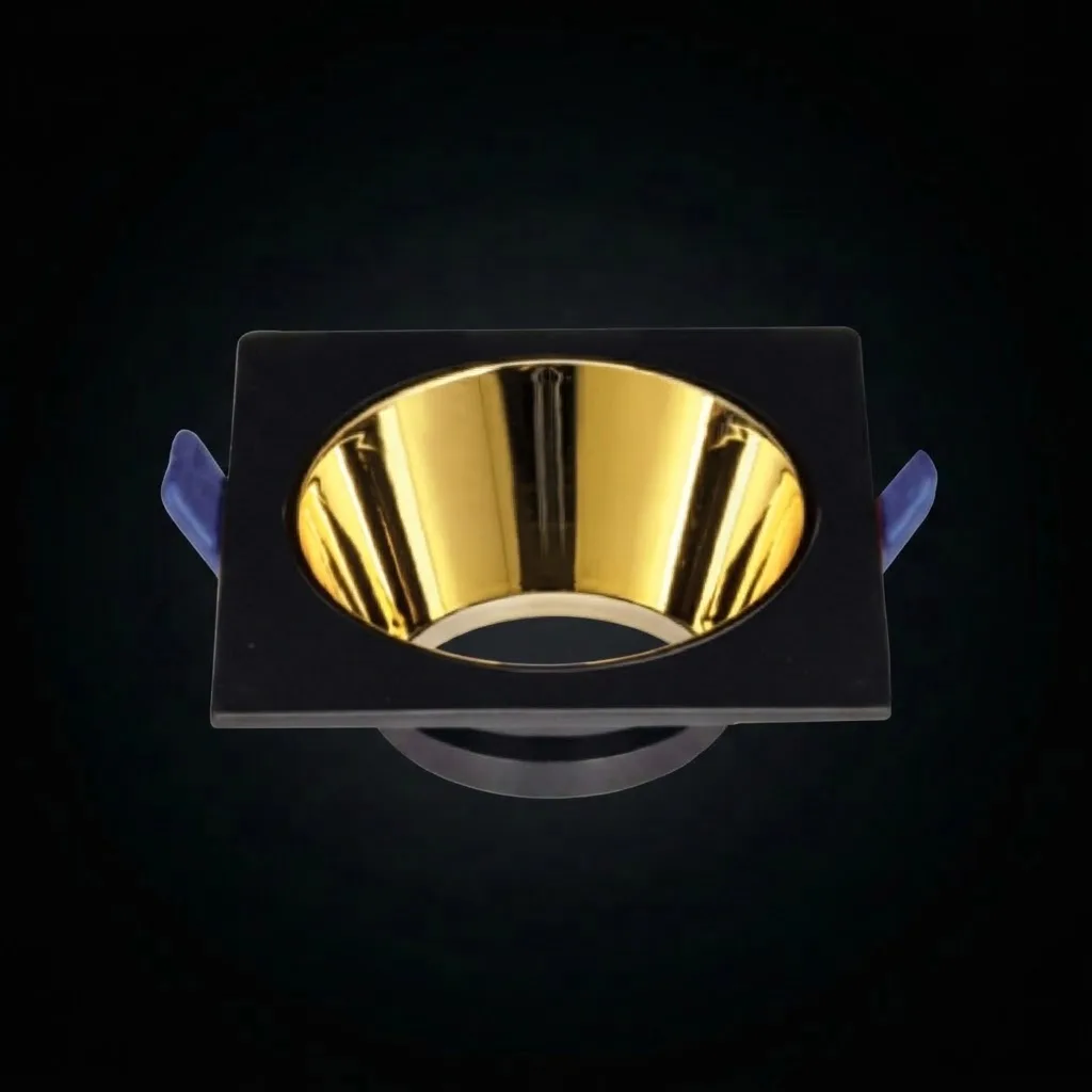 Siyah/Gold Reflektör Kare Spot Kasa