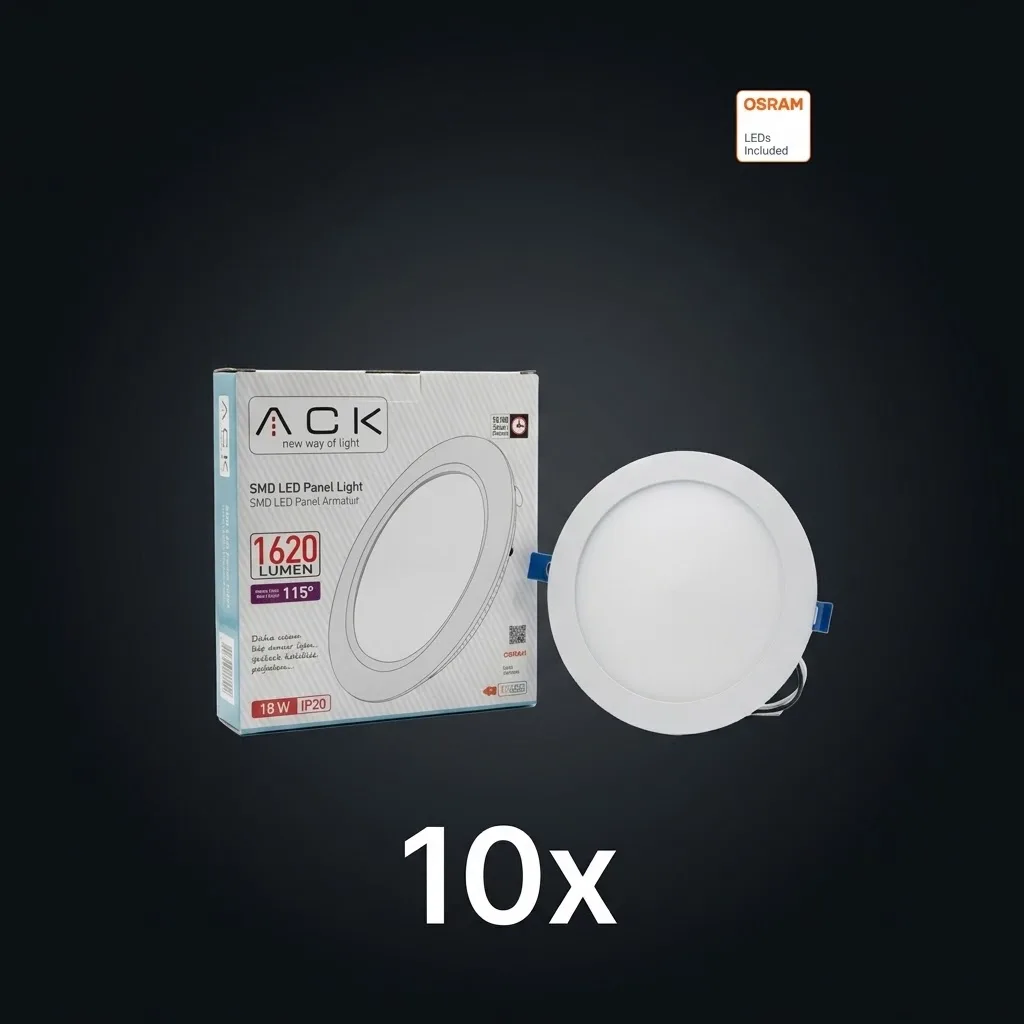 18W LED PANEL 6500K 10 ADET