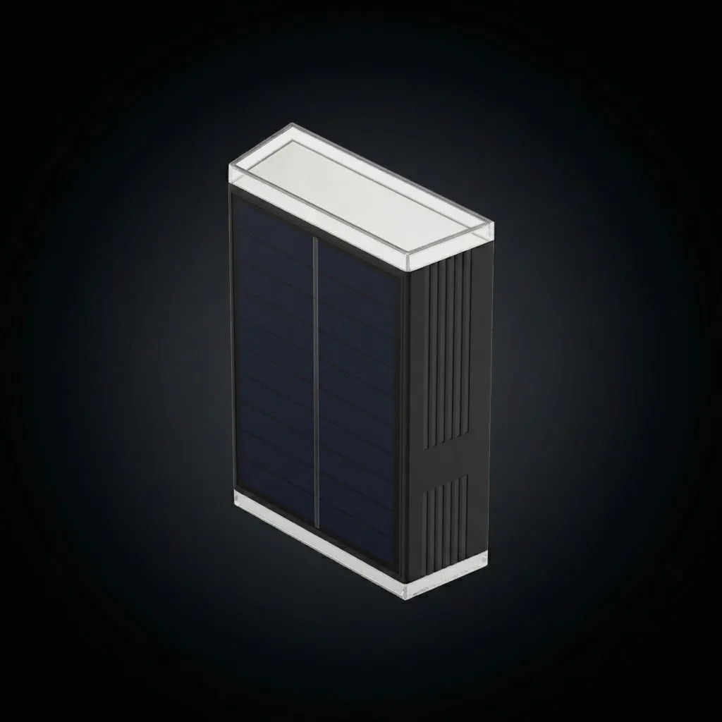 SOLAR LED DUVAR ARMATÜRÜ ÇİFT YÖNLÜ SİYAH GÖVDE 3000K 1W/h